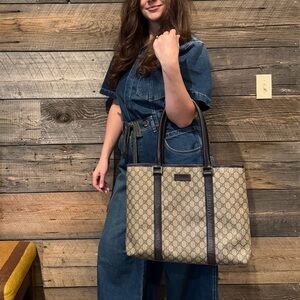 Gucci Brown Monogram Tote Bag